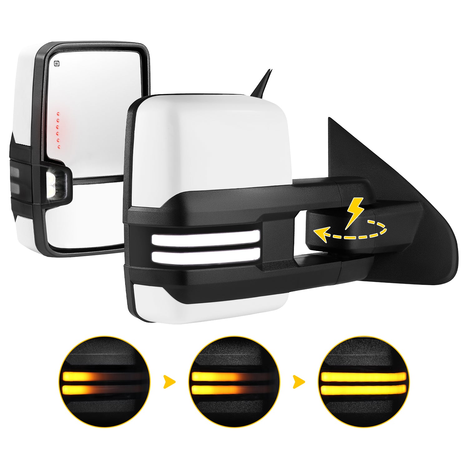 Custom Extendable Telescopic Towing Mirror for 2014 - 2019 CHEVY Silverado GMC Sierra etc.