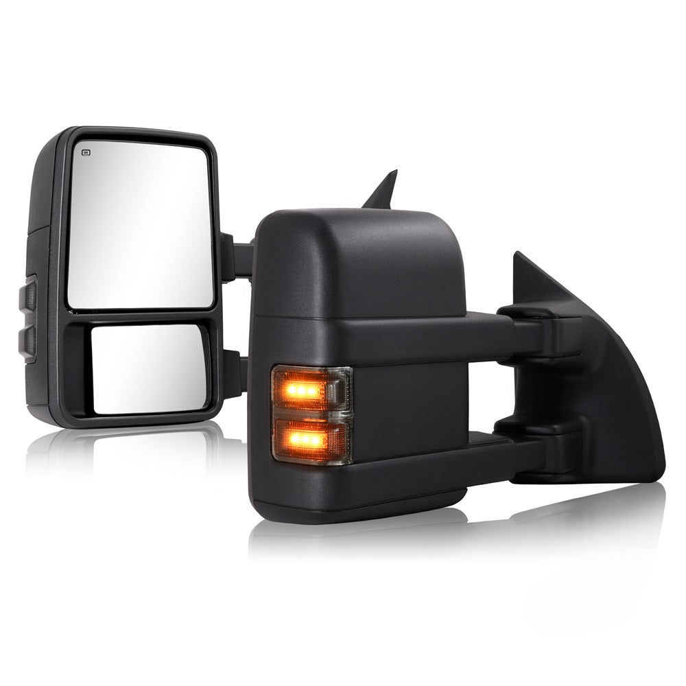 Sanooer-1999-2016-F250-F350-F450-F550-Super-Duty-Extendable-Telescopic-Towing-Mirrors-Smoke Lens-0199-S