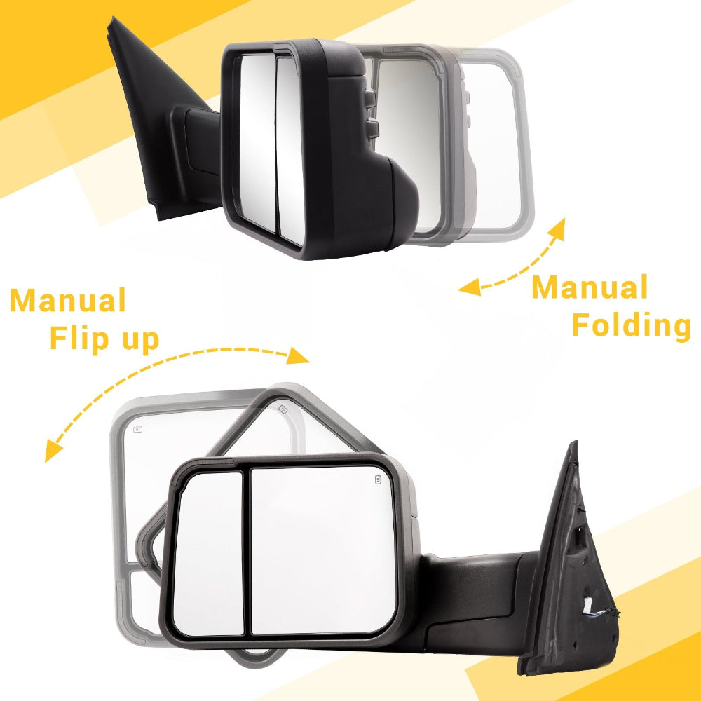 Sanooer-2002-2008-Dodge-Ram-1500-2500-3500-Switchback-Towing-Mirrors-Multifunction-Pair-Manual-Flip-Up-Folding