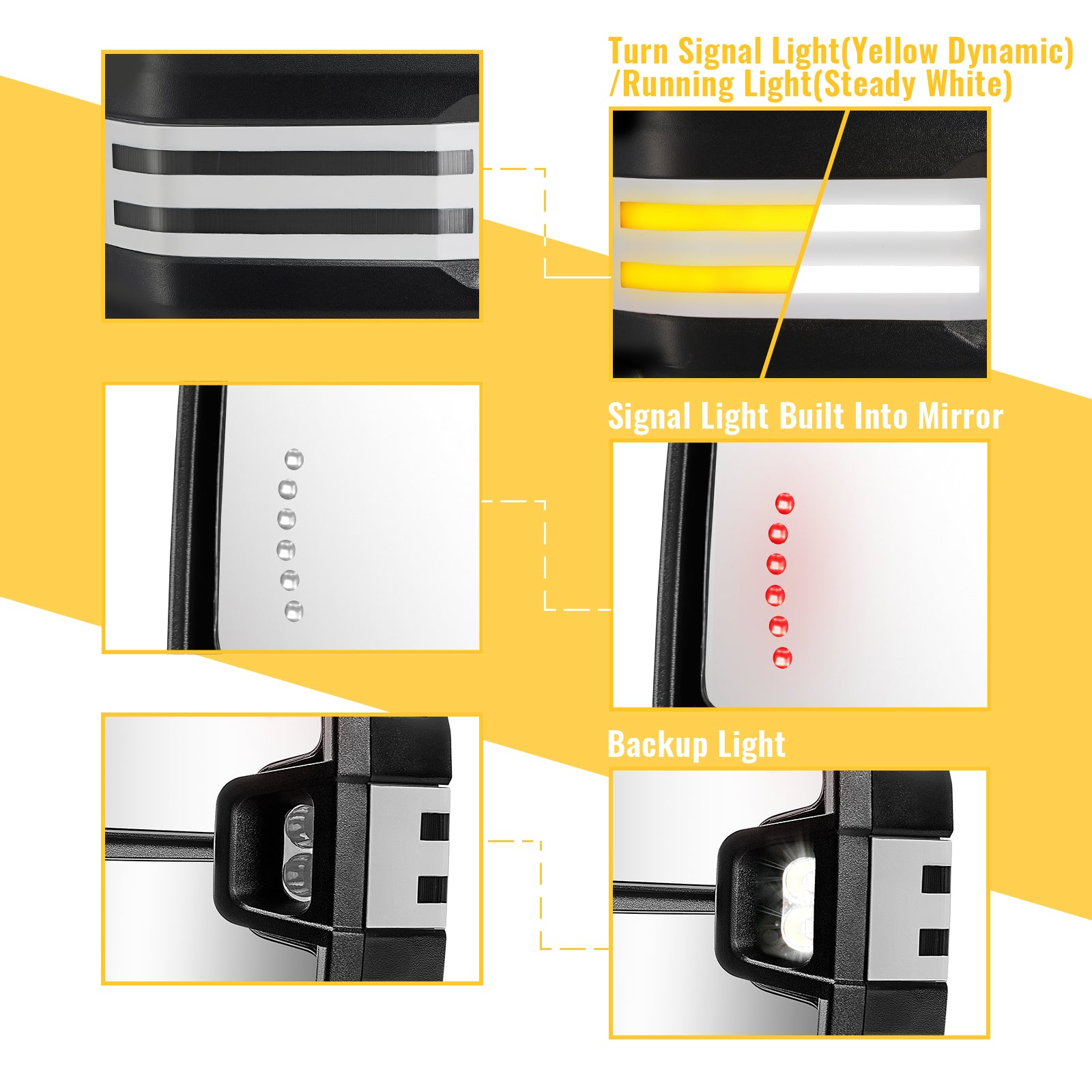 sanooer towing mirror Strip Light (Switchback) lighting display system