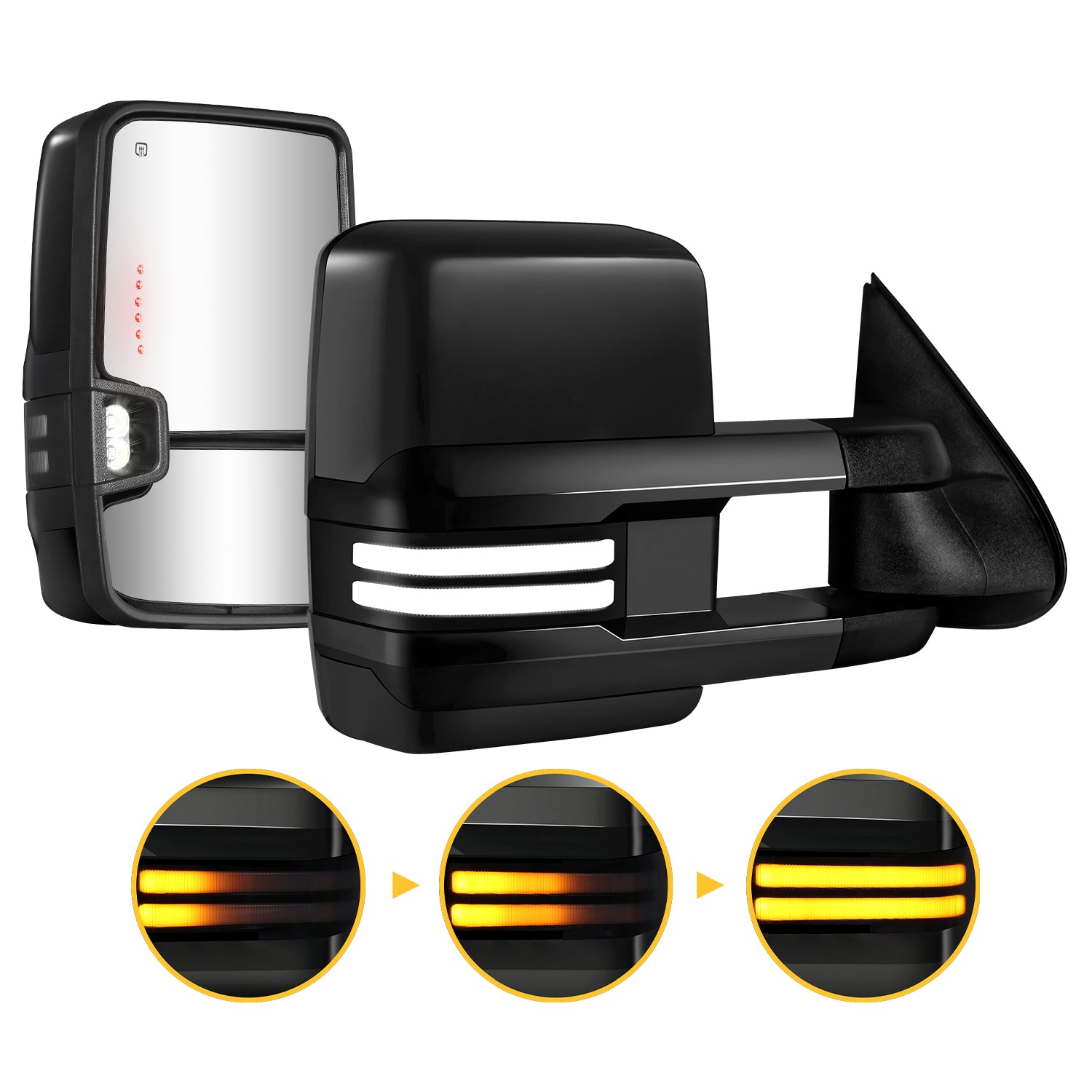 Sanooer 2003-2007 Silverado Sierra Full Painted black Towing Mirror 