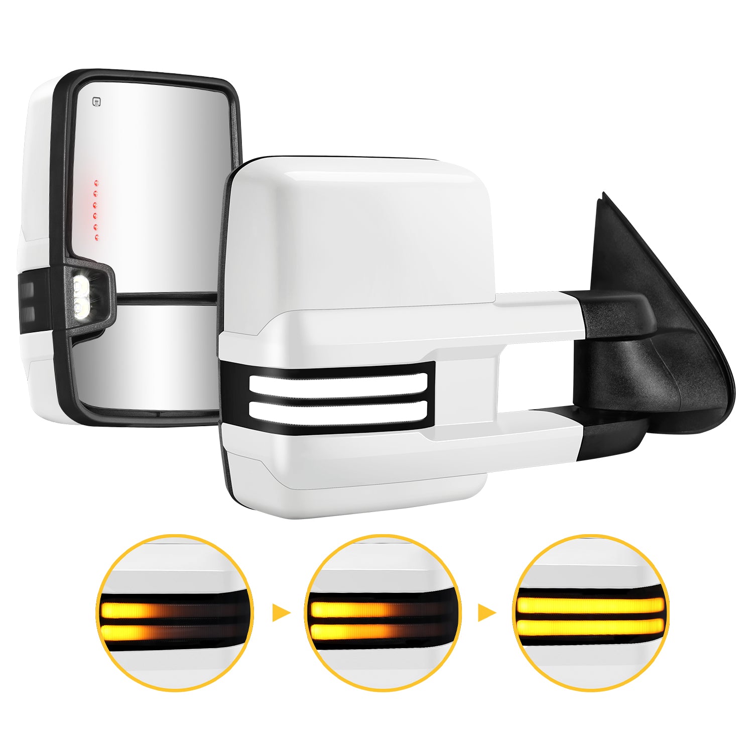 Sanooer 2003-2007 Silverado Sierra Full Painted white Towing Mirror 