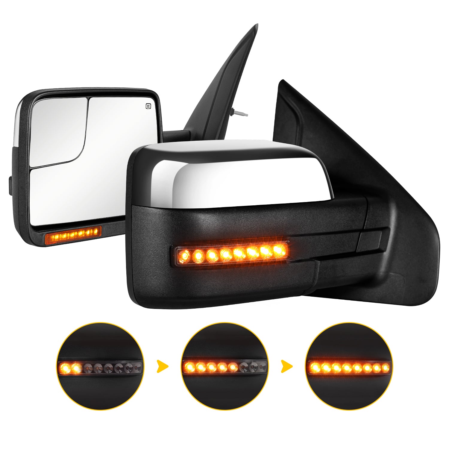 Sanooer 2004-2014 Ford F150 Chrome Towing Mirror