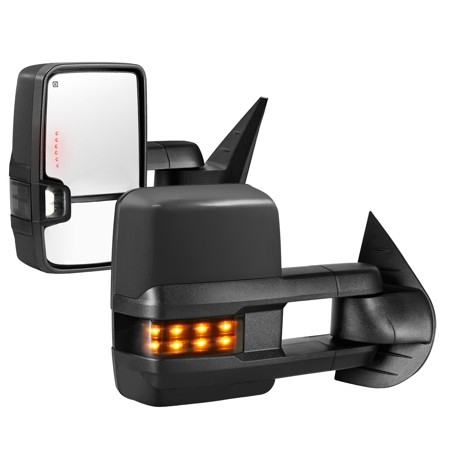 Sanooer 2007-2013 Chevy GMC Metal Iridium Painted Dotted Towing Mirror
