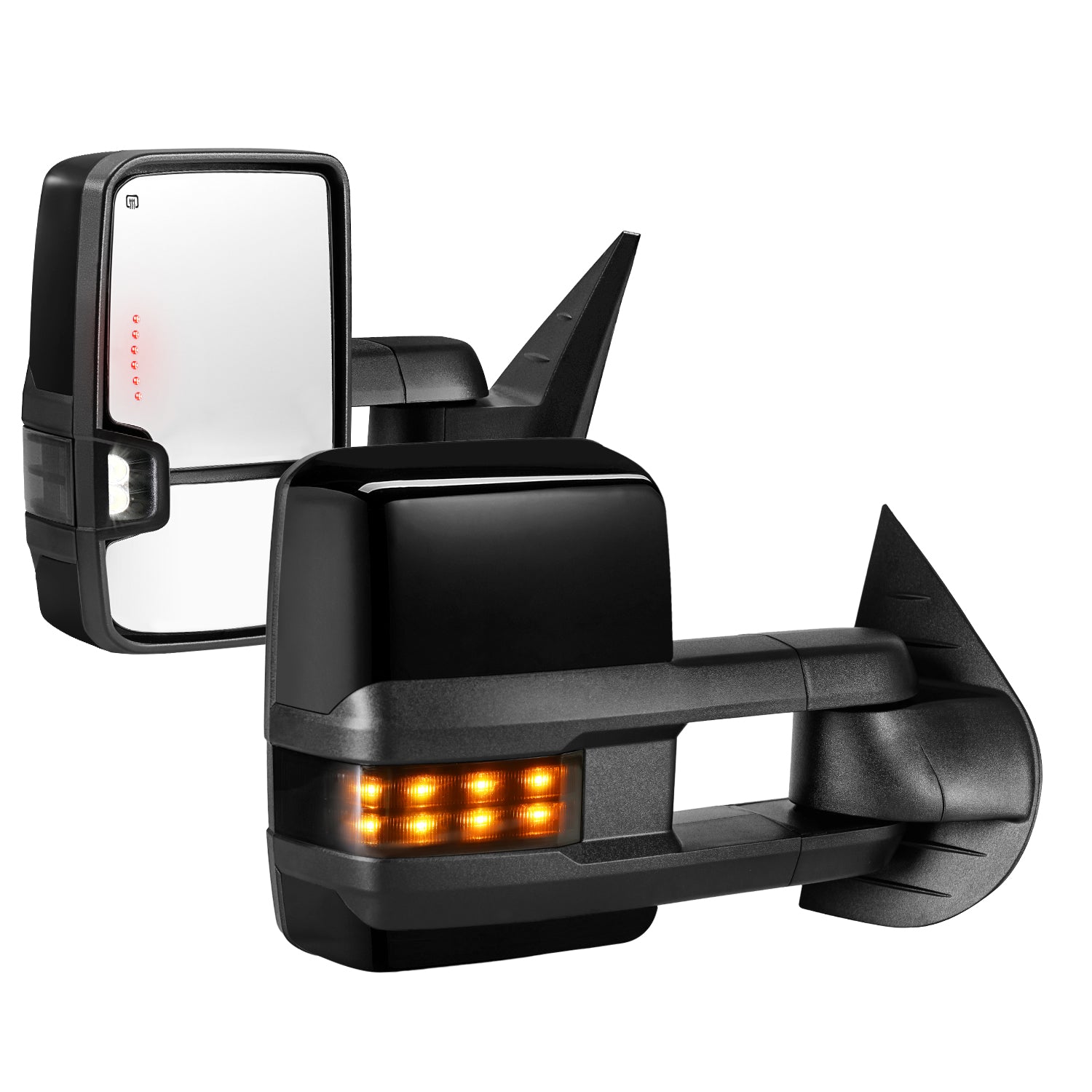 Sanooer 2007-2013 Chevy Silverado GMC Sierra Black Paint Towing Mirrors