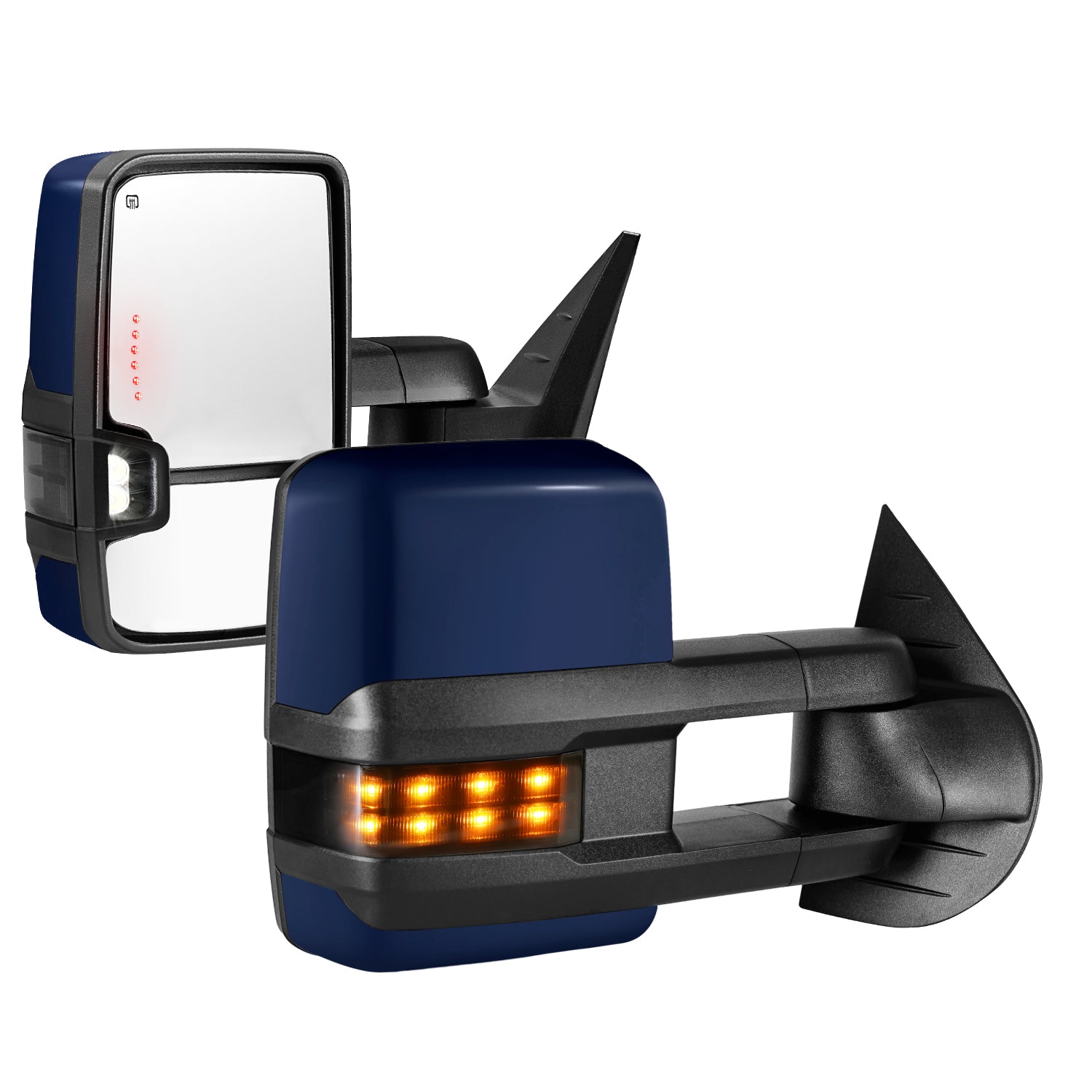 Sanooer 2007-2013 Chevy Silverado GMC Sierra Paint Blue Dotted Towing Mirror