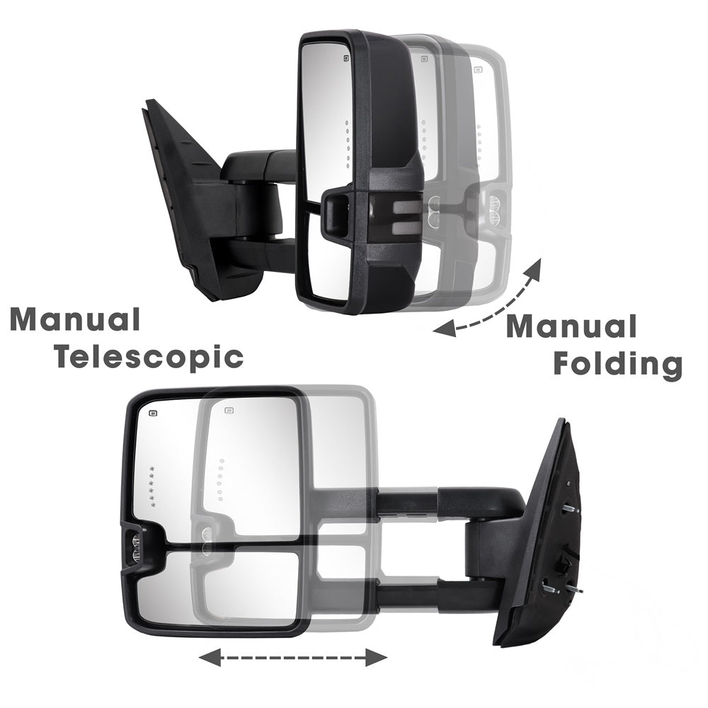 Sanooer-2007-2014-Chevy-Silverado-GMC-Sierra-Extendable-Telescopic-Paint-Black-Switchback-Towing-Mirrors-Multifunction-Pair-Set-manual-telescopic-folding