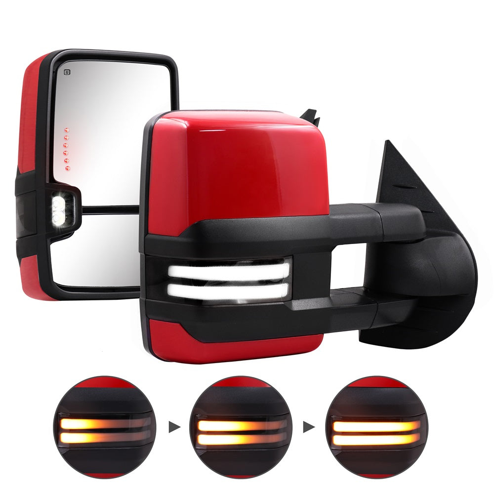 Sanooer-2007-2014-Chevy-Silverado-GMC-Sierra-Extendable-Telescopic-Paint-Red-Switchback-Towing-Mirrors-Multifunction-Pair-Set-switchback-light