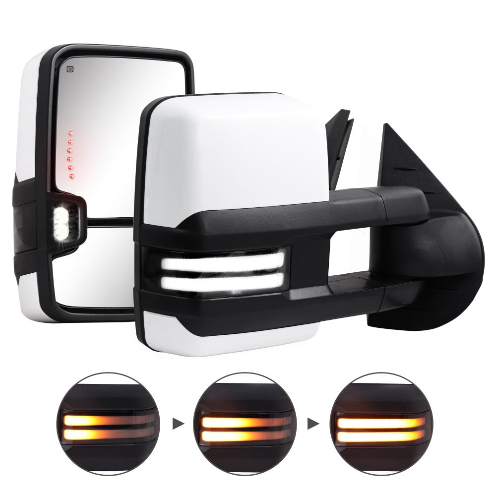 Sanooer-2007-2014-Chevy-Silverado-GMC-Sierra-Extendable-Telescopic-Paint-White-Switchback-Towing-Mirrors-Multifunction-Pair-Set-switchback-light