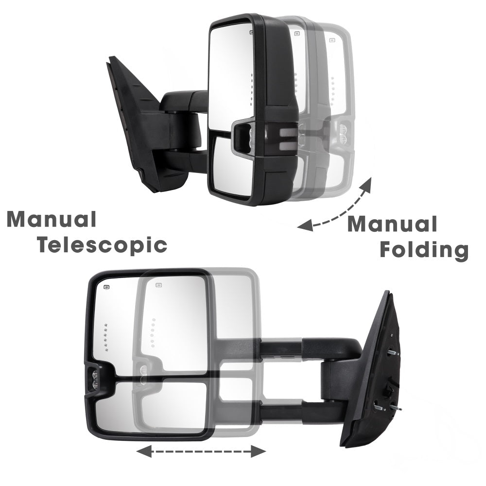 Sanooer-2007-New-body-2013-Chevy-Silverado-GMC-Sierra-Switchback-Towing-Mirror-manual-telescopic-folding
