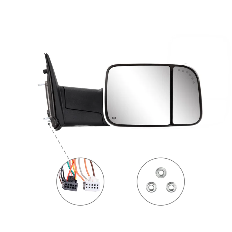Sanooer-2009-2018-Dodge-RAM-1500-2500-3500-Flip-Up-Custom-Telescopic-Paint-WhiteTowing-Mirror-accessories