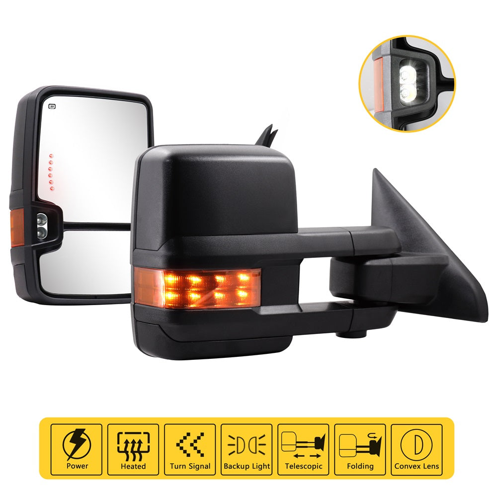 Sanooer-2009-2018-Dodge-Ram-1500-2500-3500-Basic-Towing-Mirrors-Extendable-Telescopic-Multifunction-Yellow-Lens-features