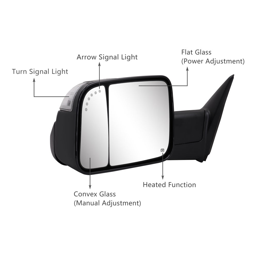 Sanooer-2009-2018-Ram-1500-2010-2018-Ram-2500-3500-Towing-Mirrors-Multfunction-Pair-Set-Painted-Black-functions