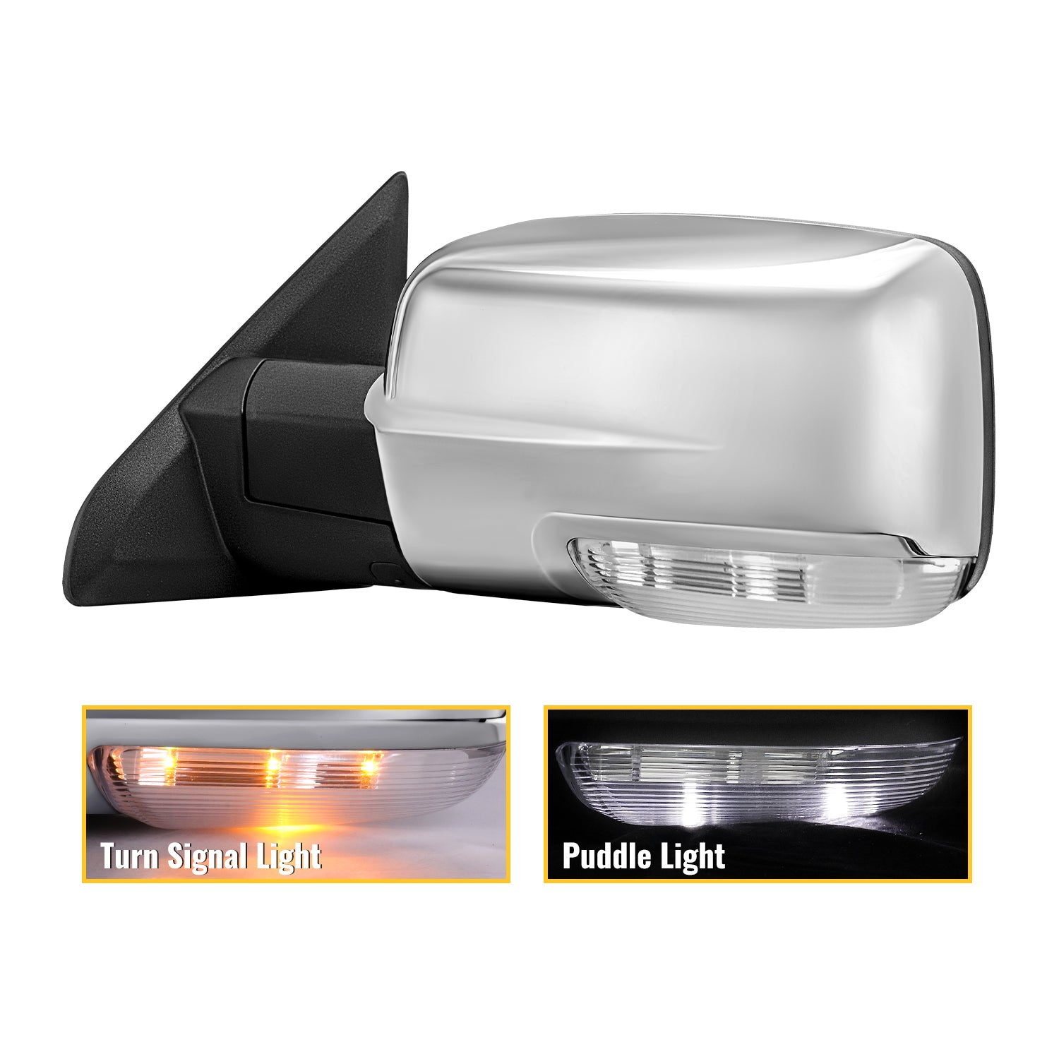 Sanooer 2009-2024 Dodge Ram left chrome Towing Mirror