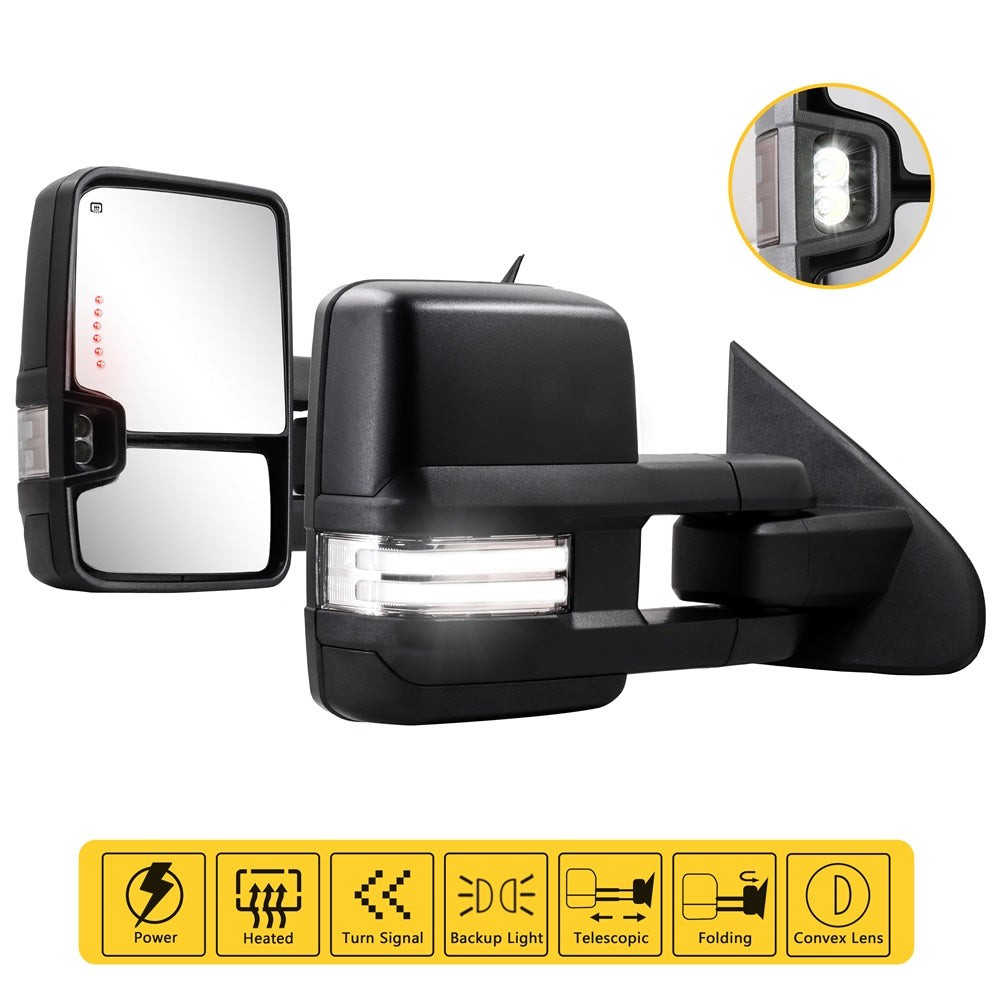 Sanooer-2014-2018-Chevy-Silverado-Extendable-Telescopic-Switchback-Chrome-Inside-Towing-Mirrors-Multifunction-Pair-Set-features