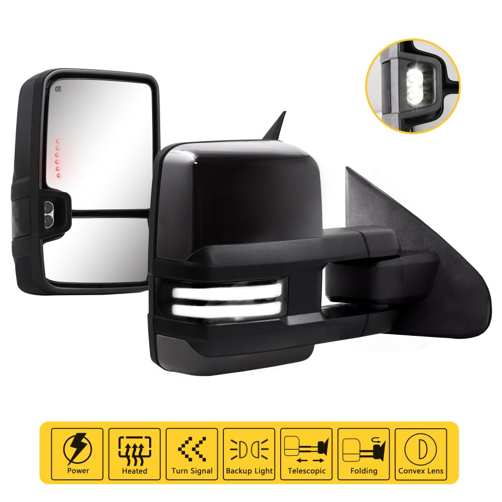 Sanooer-2014-2018-Chevy-Silverado-GMC-Sierra-Paint-Black-Switchback-Towing-Mirrors-Multifunction-Pair-Set-features