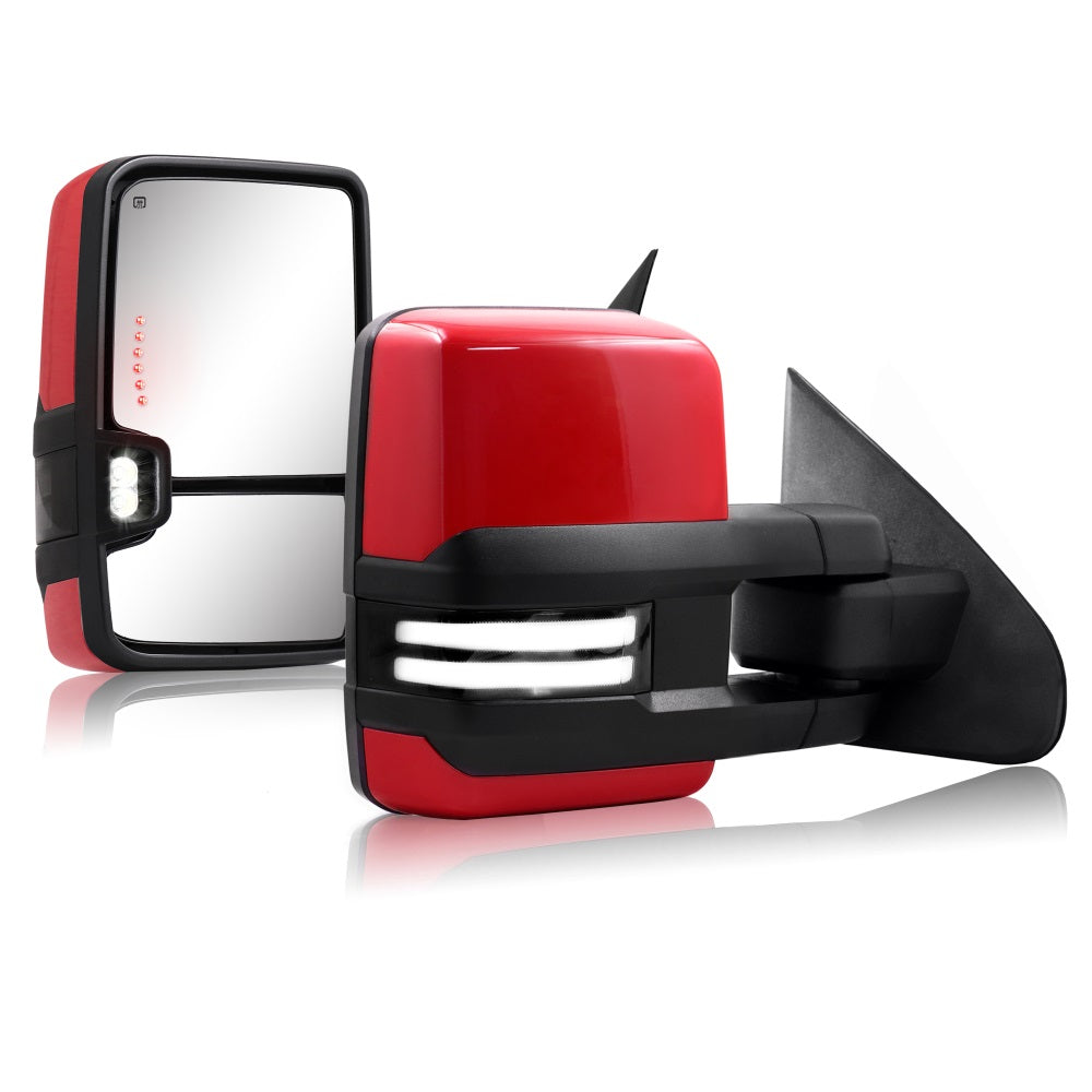 Sanooer-2014-2018-Chevy-Silverado-GMC-Sierra-Paint-Red-Switchback-Towing-Mirrors-Multifunction-Pair-Set