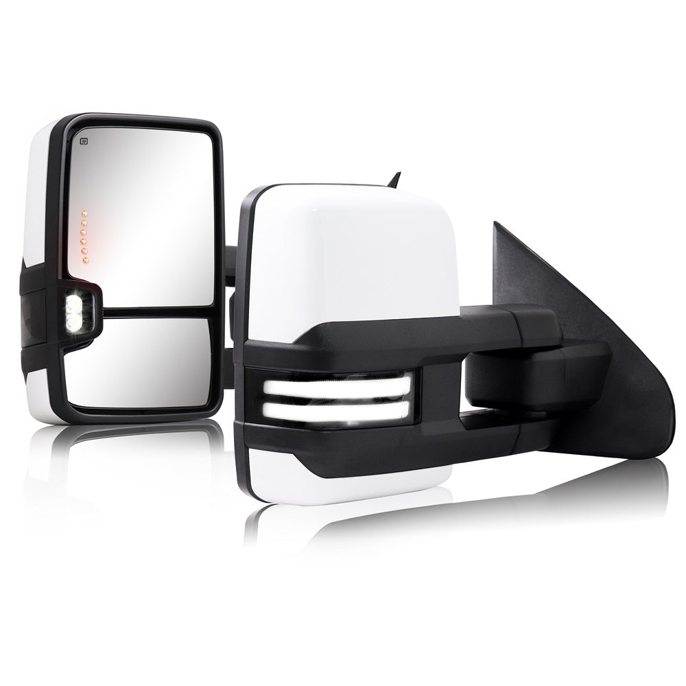 Sanooer-2014-2018-Chevy-Silverado-GMC-Sierra-Paint-White-Switchback-Towing-Mirrors-Multifunction-Pair-Set