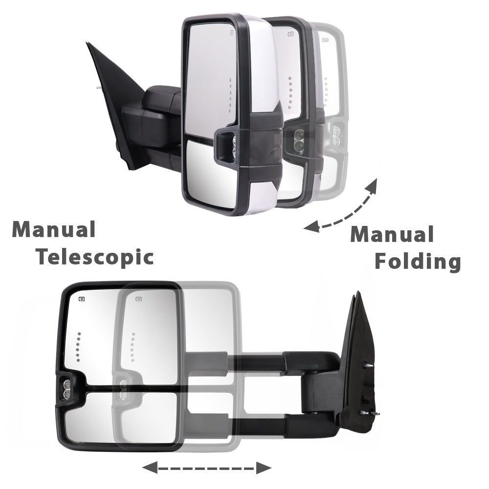 Sanooer-2014-2018-Silverado-Suburban-Avalanche-Tahoe-Sierra-Yukon-Basic-Towing-Mirrors-Multifunction-Pair-Set-Silver-Painted-manual-telescopic-folding