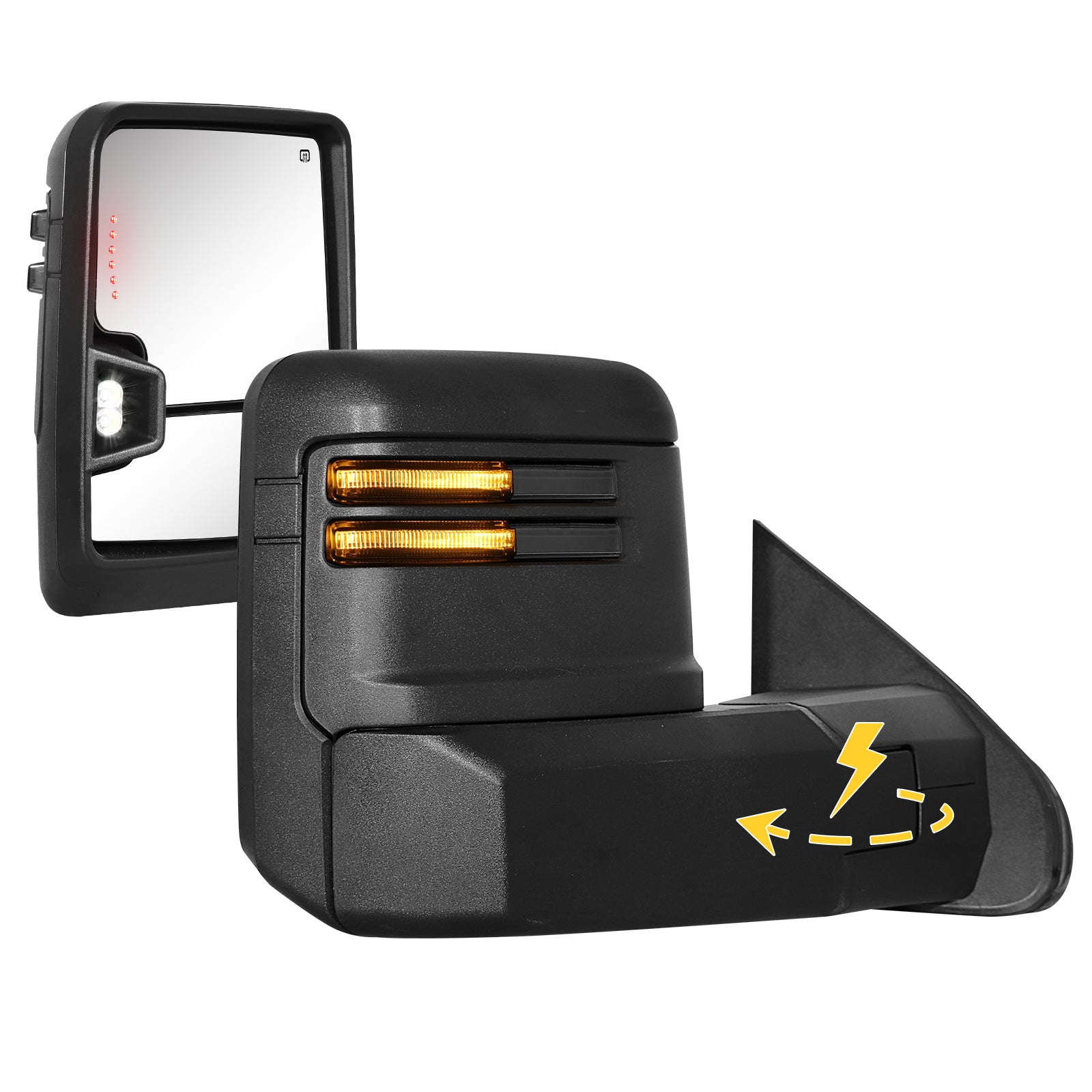 Sanooer 2014-2019 Chevy Silverado GMC Basic Power Folding Towing Mirror 