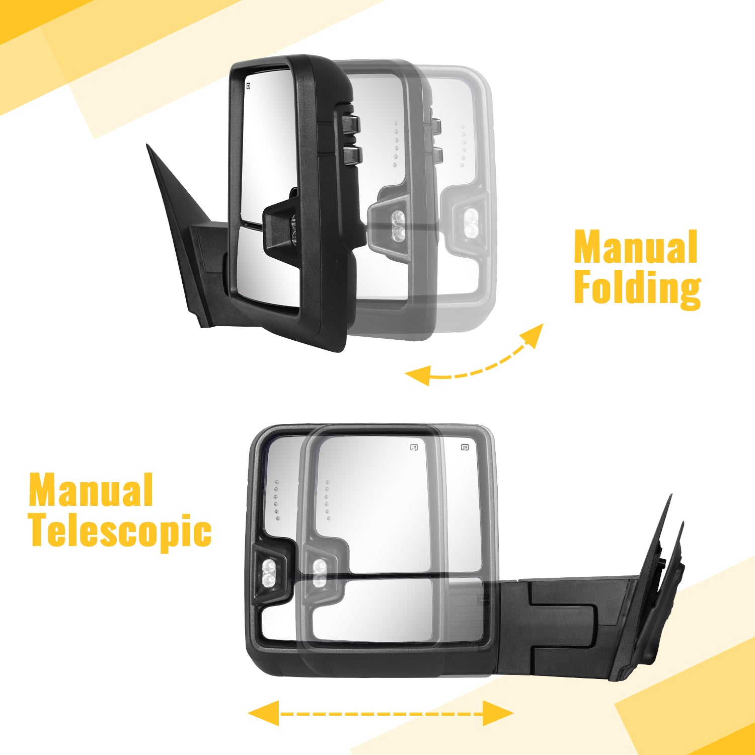 Folding effect of Sanooer Towing Mirror