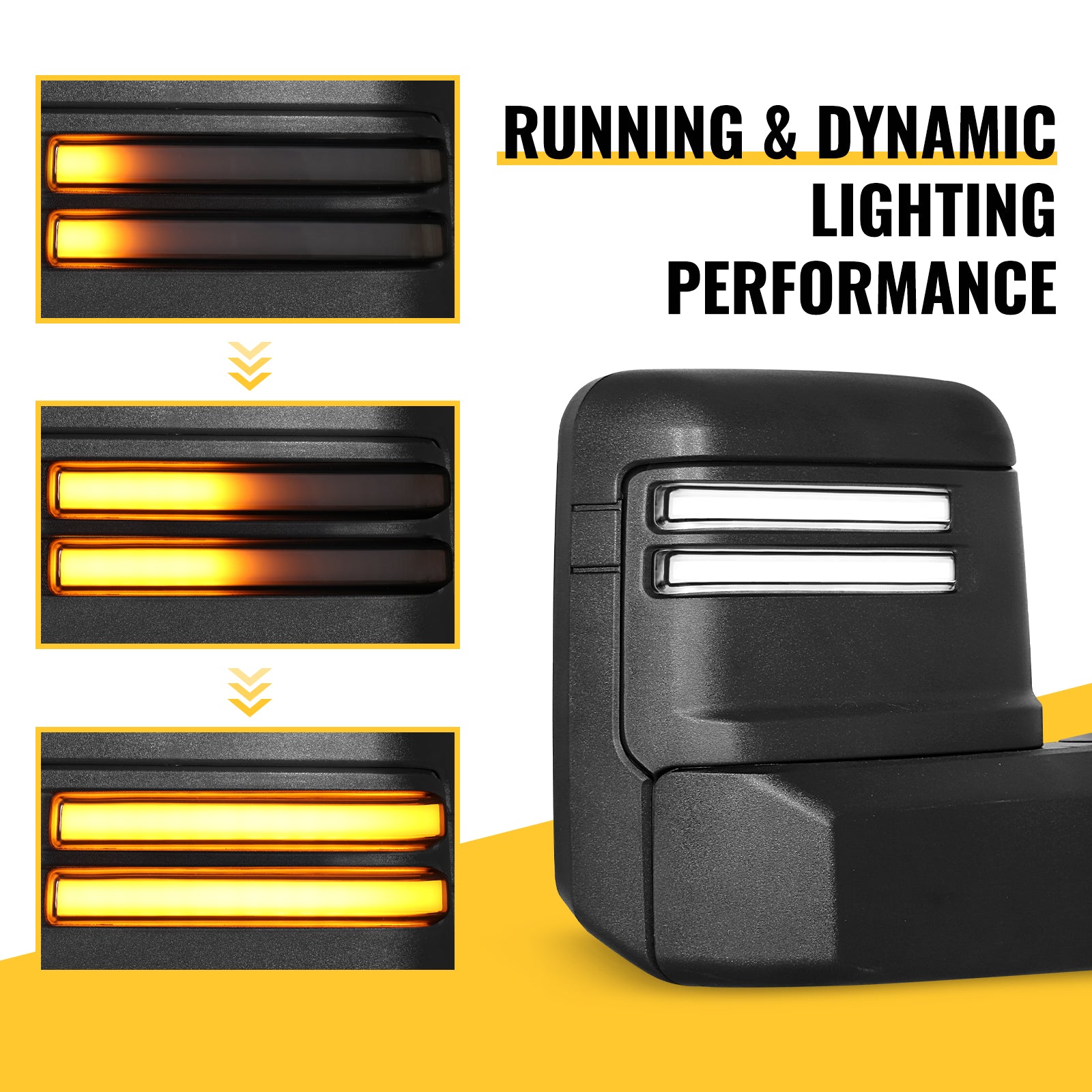 Sanooer Towing Mirror Running & Dynamic Lighting Display