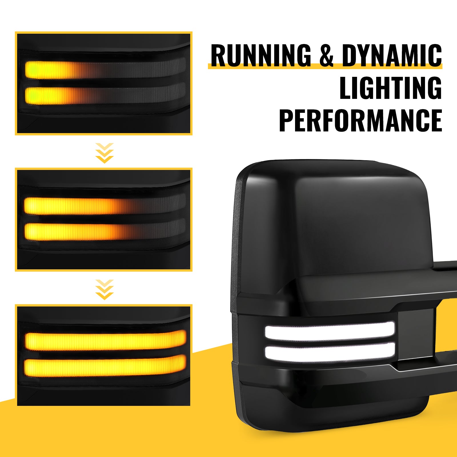 Sanooer Towing Mirror Running & Dynamic Lighting