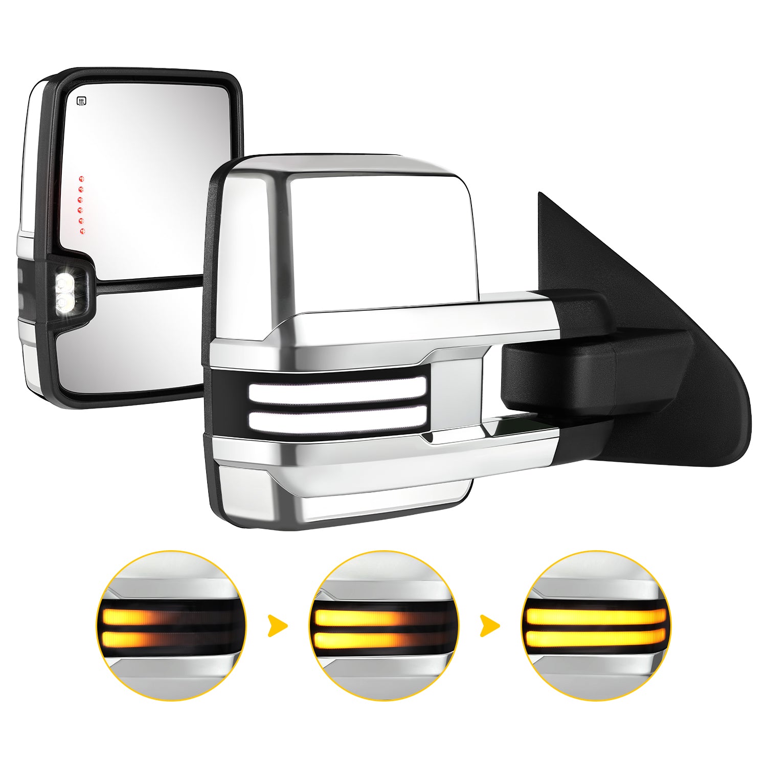 Sanooer 2014-2019 Silverado Sierra Full Painted Chrome Towing Mirror 