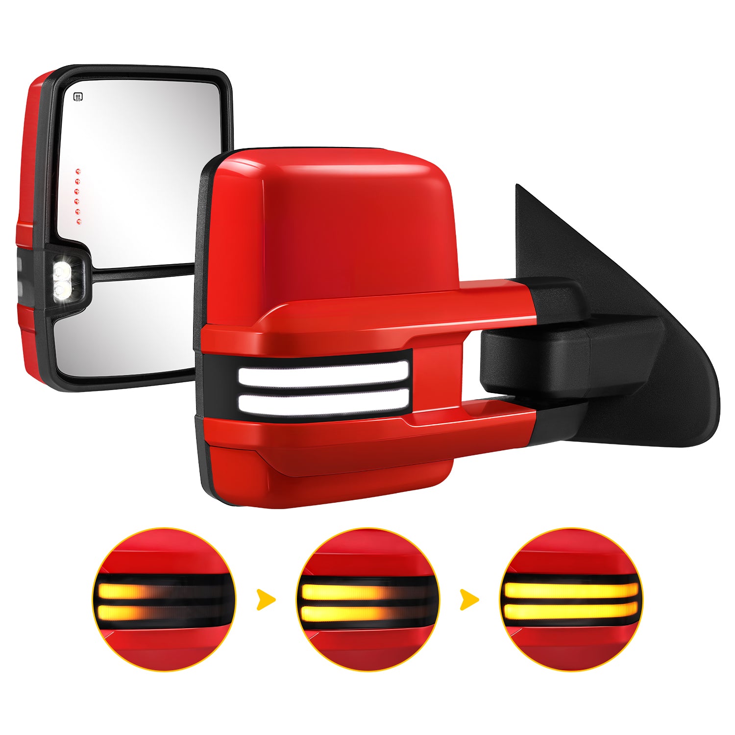 Sanooer 2014-2019 Silverado Sierra Full Painted Red Towing Mirror 