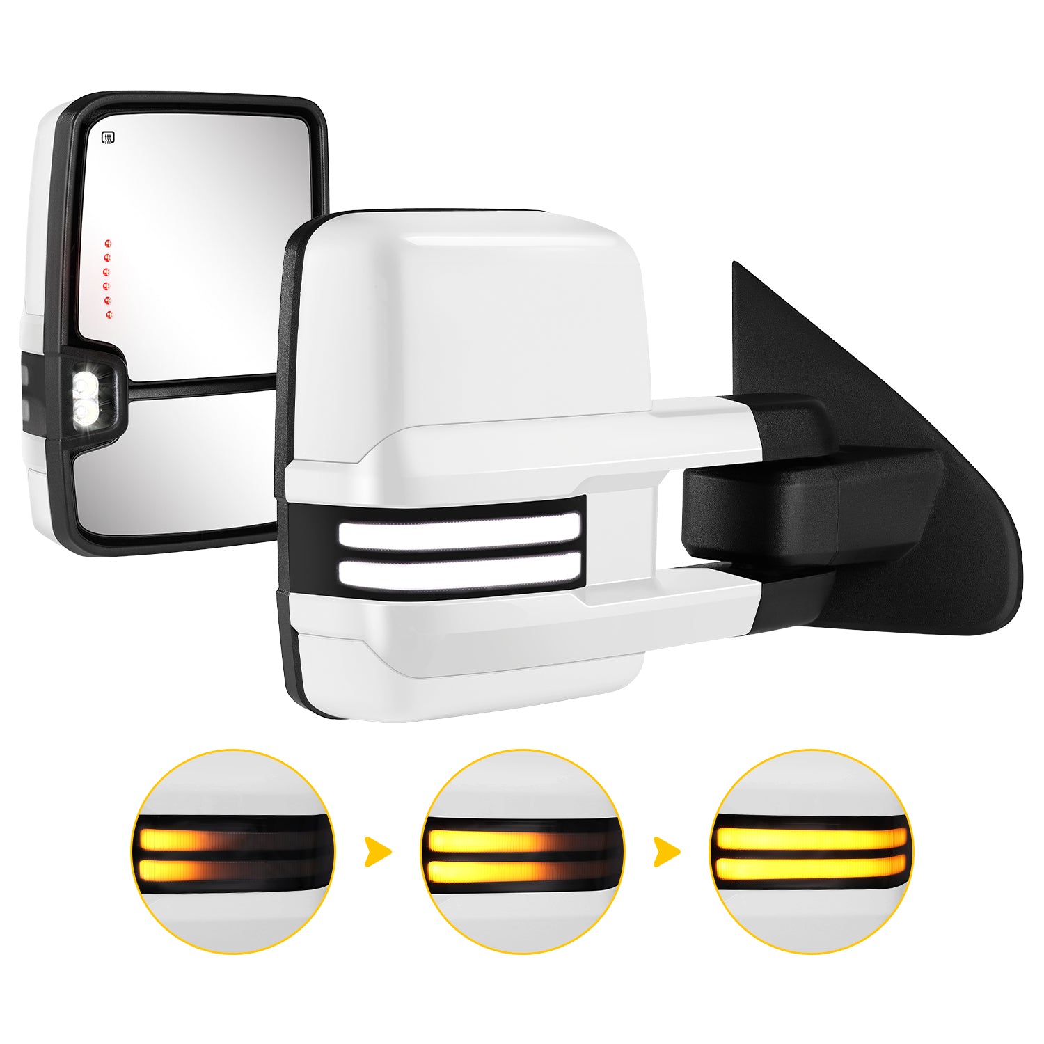 Sanooer 2014-2019 Silverado Sierra Full Painted White Towing Mirror 
