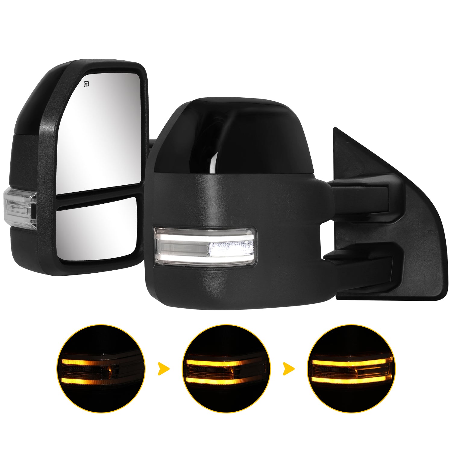 Sanooer 2015-2020 F150 Ford Towing Mirror Painted Black
