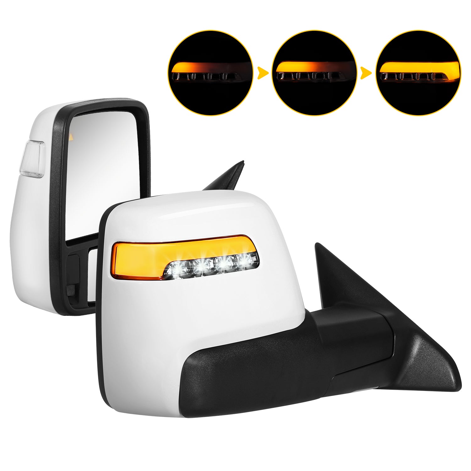Sanooer 2019-2022 Dodge Ram 2500 3500 Towing Mirrors White
