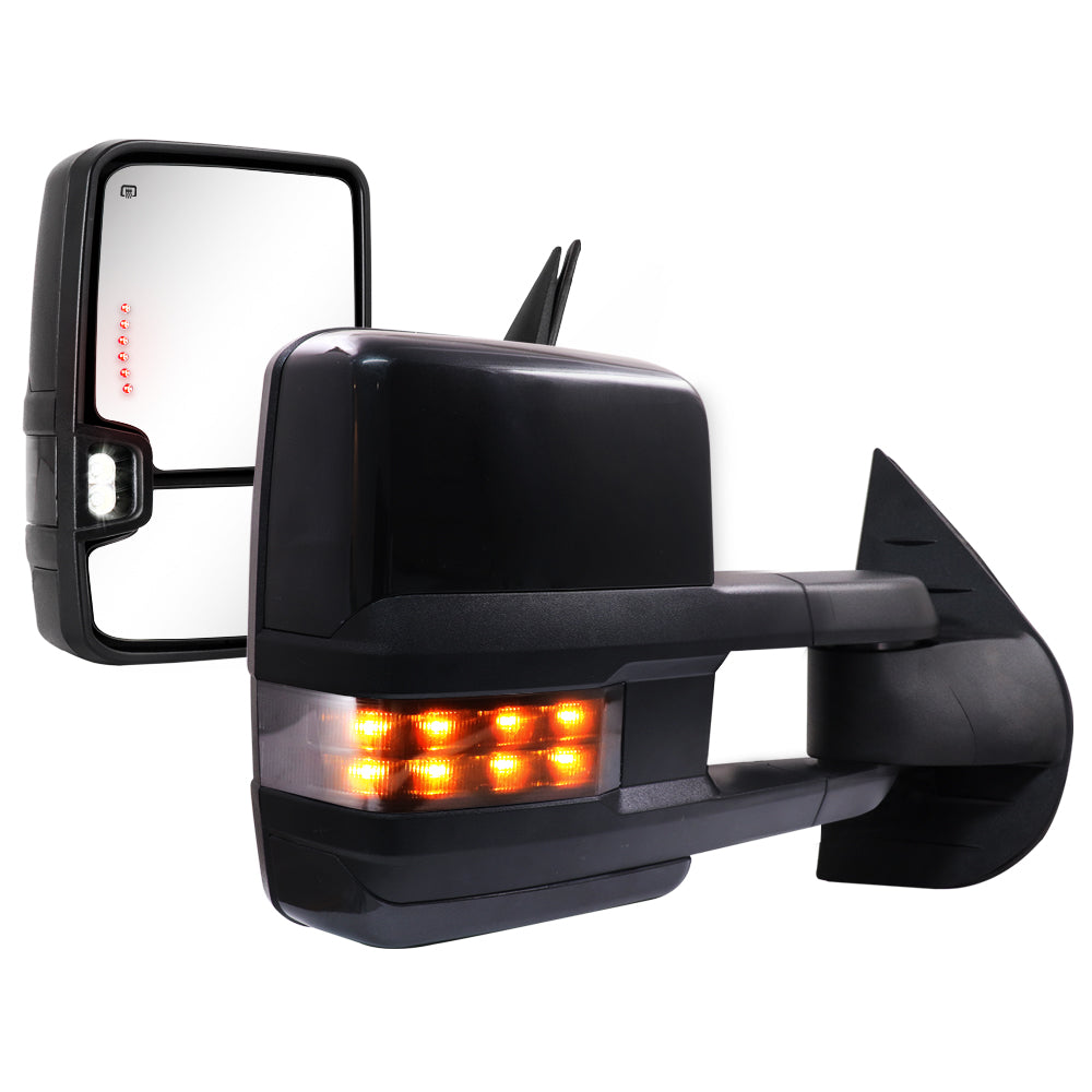 Sanooer-Basic-Towing-Mirror-2007-New-body-2013-Chevy-Silverado-GMC-Sierra-Metal-Iridium-Painted