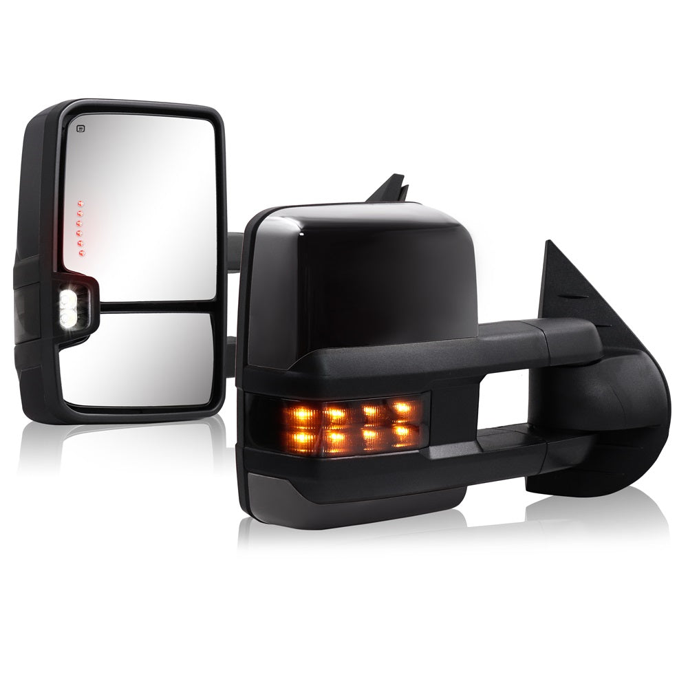 Sanooer-Basic-Towing-Mirror-2007-New-body-2013-Chevy-Silverado-GMC-Sierra-painted-black