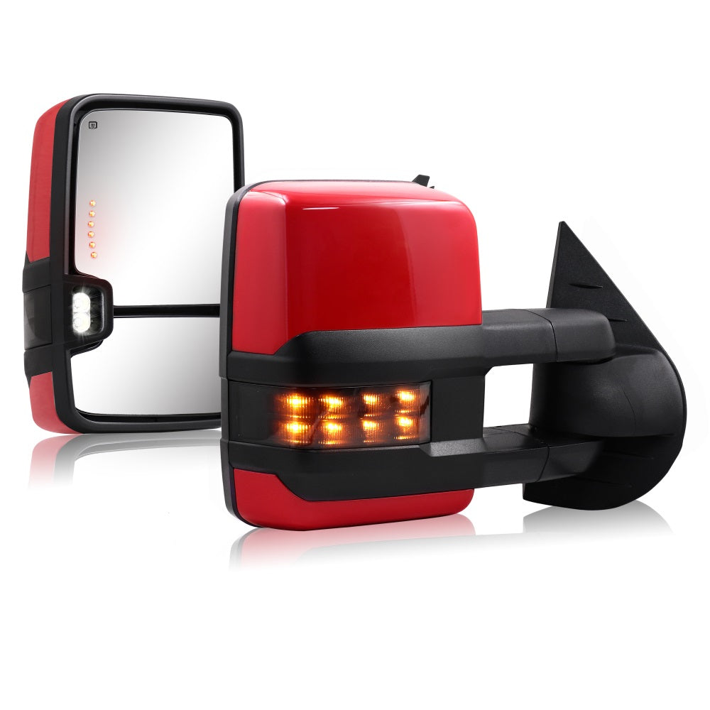 Sanooer-Basic-Towing-Mirror-2007-New-body-2013-Chevy-Silverado-GMC-Sierra-painted-red