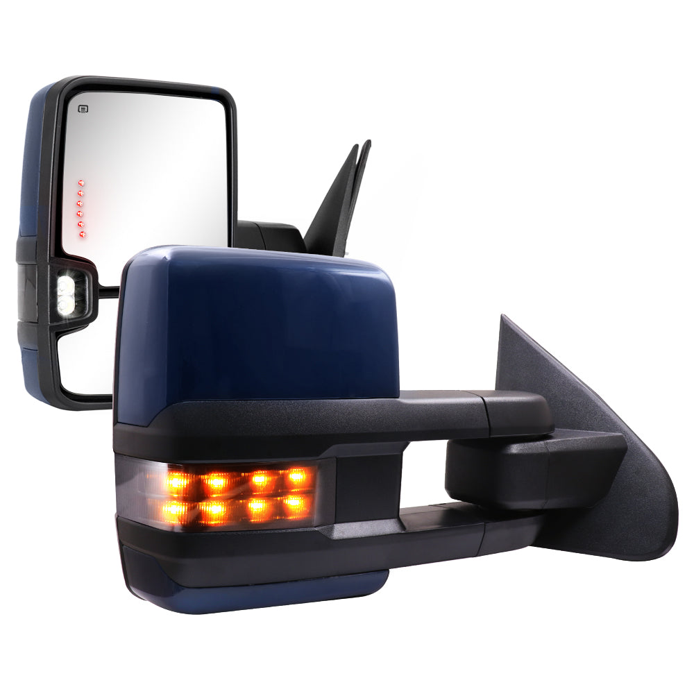 Sanooer-Basic-Towing-Mirror-2014-2018-CHEVY-Silverado-GMC-Sierra-Blue-Painted