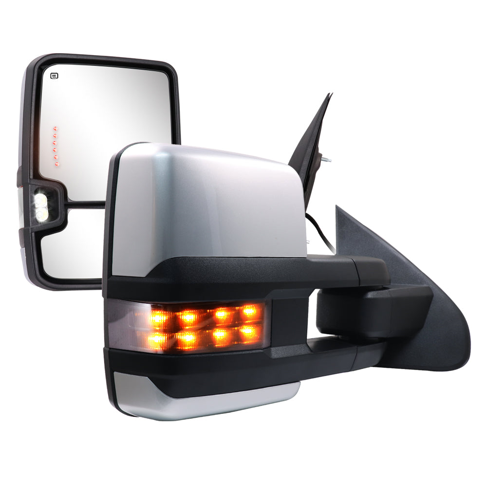 Sanooer-Basic-Towing-Mirror-2014-2018-CHEVY-Silverado-GMC-Sierra-painted-silver