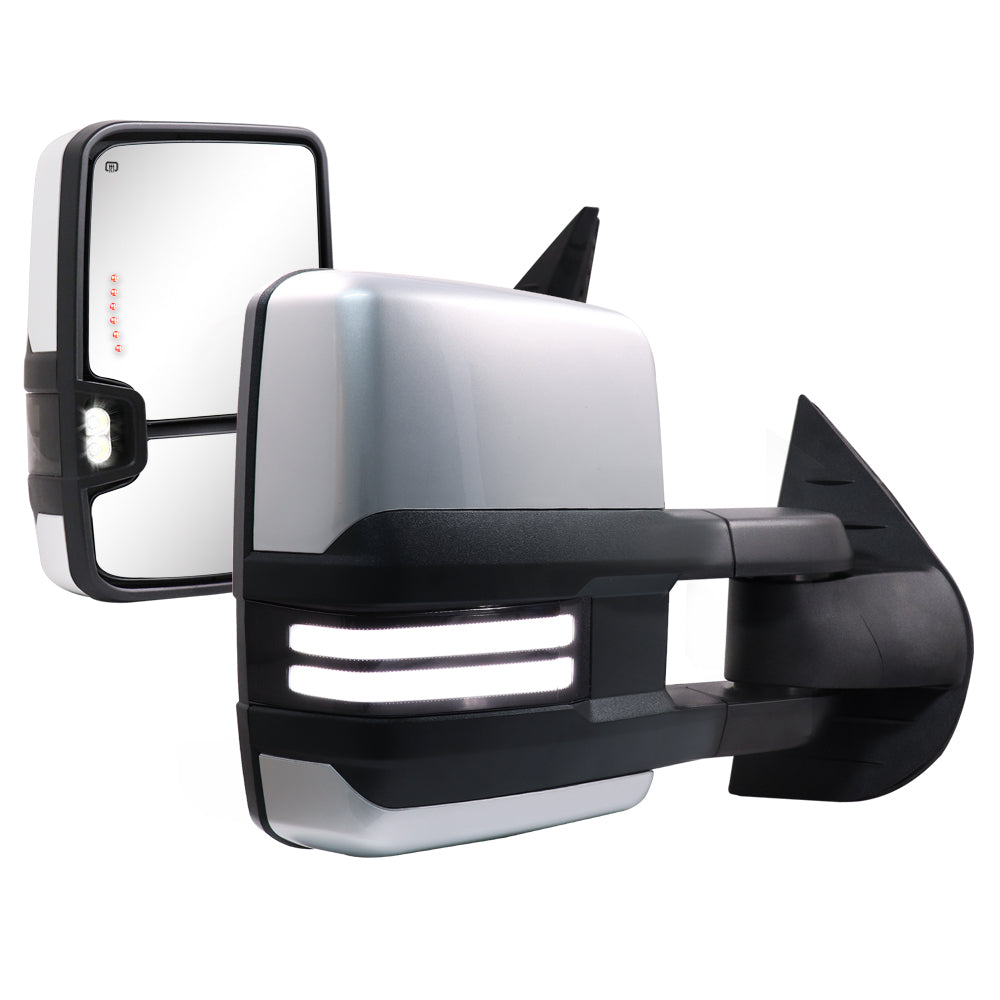 Sanooer-CHEVY-GMC-Towing-Mirror-Color-Case-Accessories-paint-silver