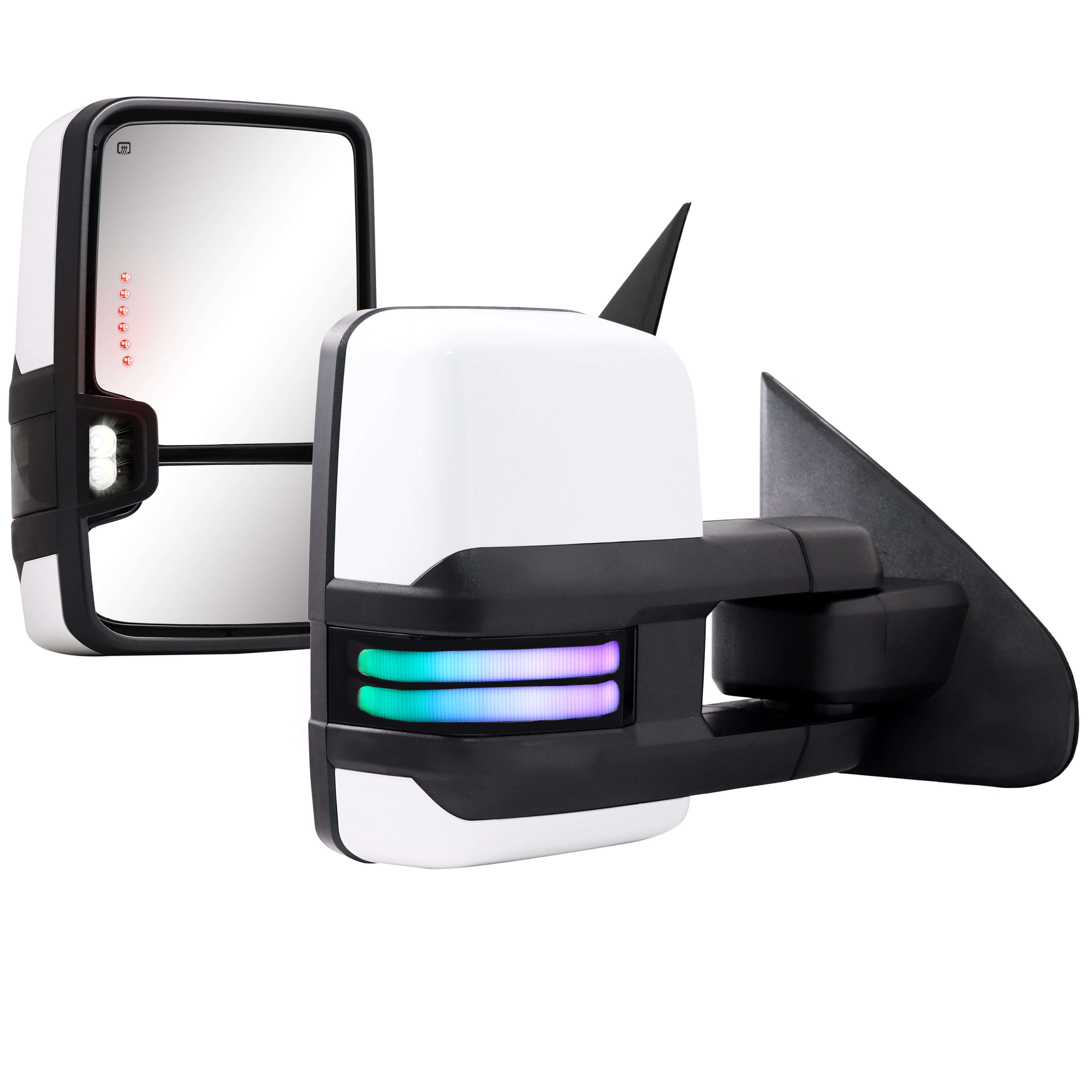 RGB Towing Mirrors with Adjustable Lighting for 2014 - 2019 CHEVY Silverado GMC Sierra etc.