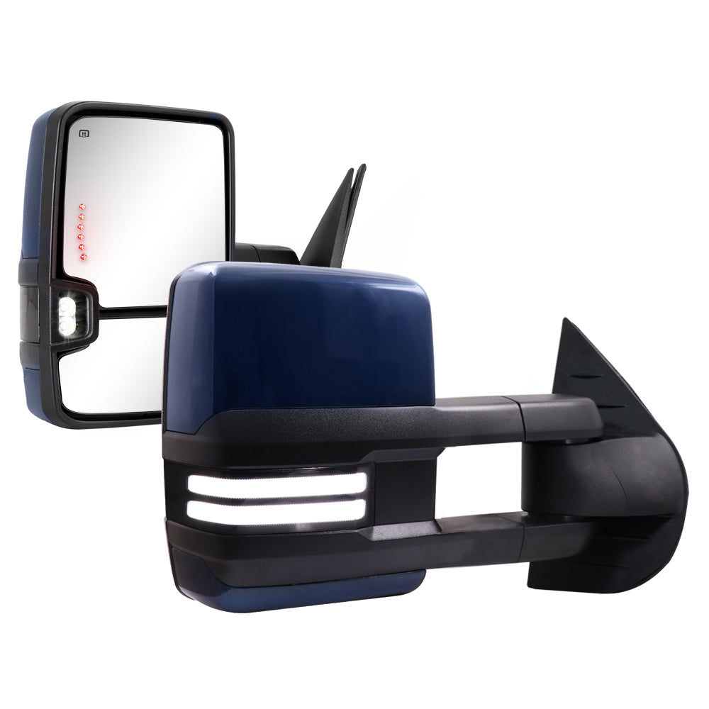 Sanooer-Switchback-Towing-Mirror-2007-New-body-2013-Chevy-Silverado-GMC-Sierra-Painted-Blue