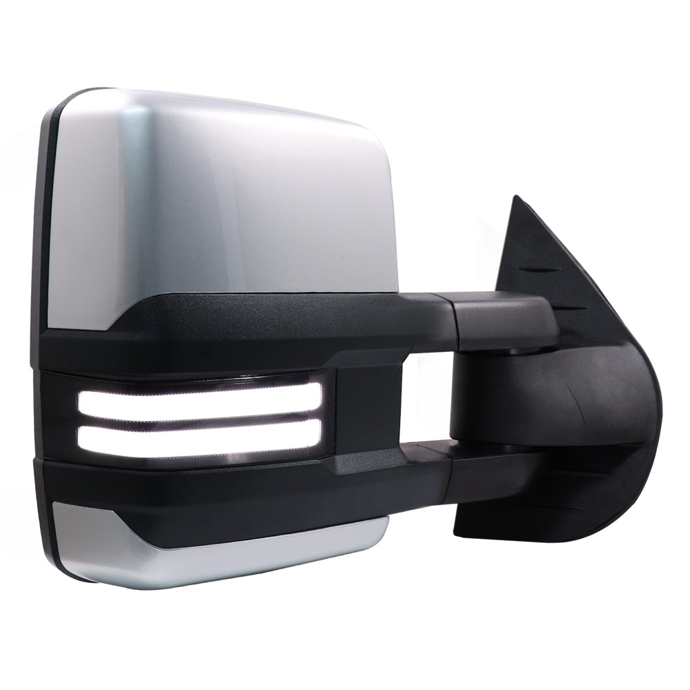 Sanooer-Switchback-Towing-Mirror-2007-New-body-2013-Chevy-Silverado-GMC-Sierra-Painted-Silver