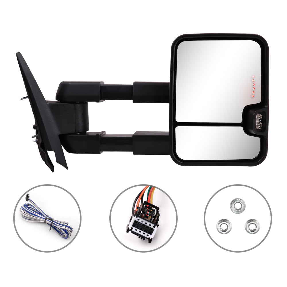 Sanooer-Switchback-Towing-Mirror-2007-New-body-2013-Chevy-Silverado-GMC-Sierra-Painted-Silver-accessories