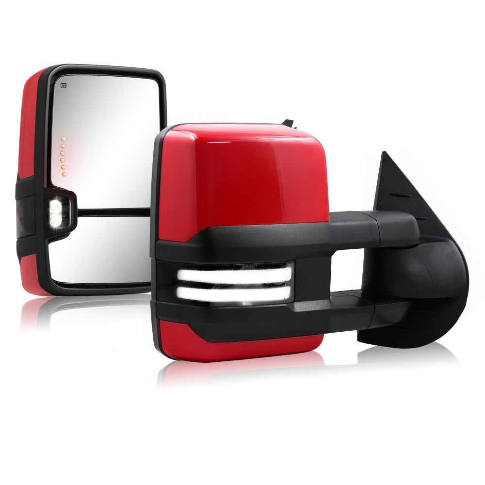 Sanooer-Switchback-Towing-Mirror-2007-New-body-2013-Chevy-Silverado-GMC-Sierra-painted-red