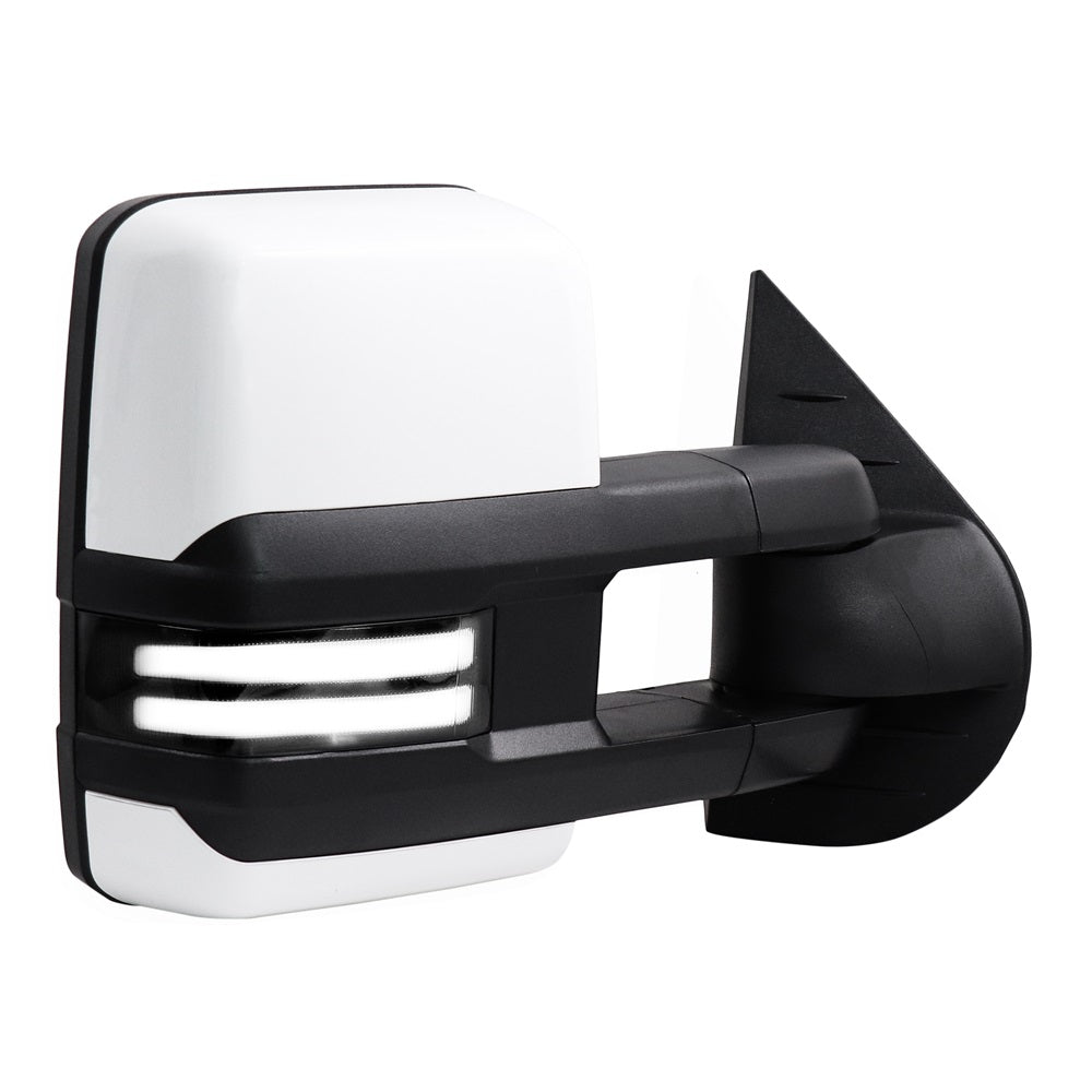 Sanooer-Switchback-Towing-Mirror-2007-New-body-2013-Chevy-Silverado-GMC-Sierra-painted-white