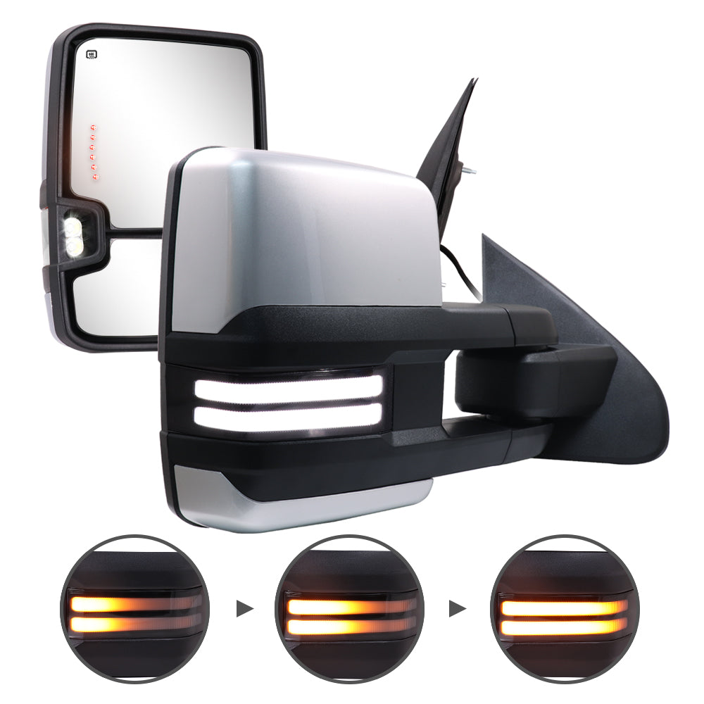 Custom Extendable Telescopic Towing Mirror for 2014 - 2019 CHEVY Silverado GMC Sierra etc.