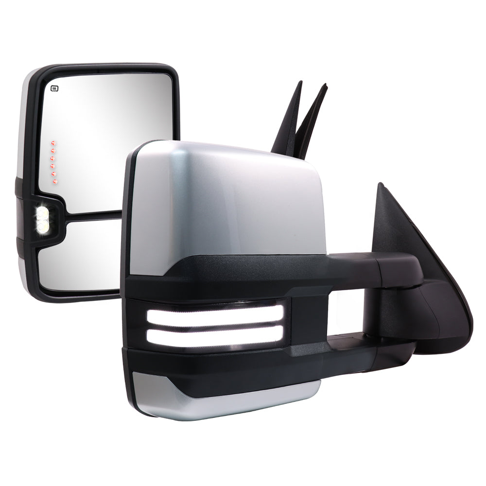Sanooer-Switchback-Towing-Mirrors-2003-2007-Classic-Chevy-Silverado-GMC-Sierra-paint-silver