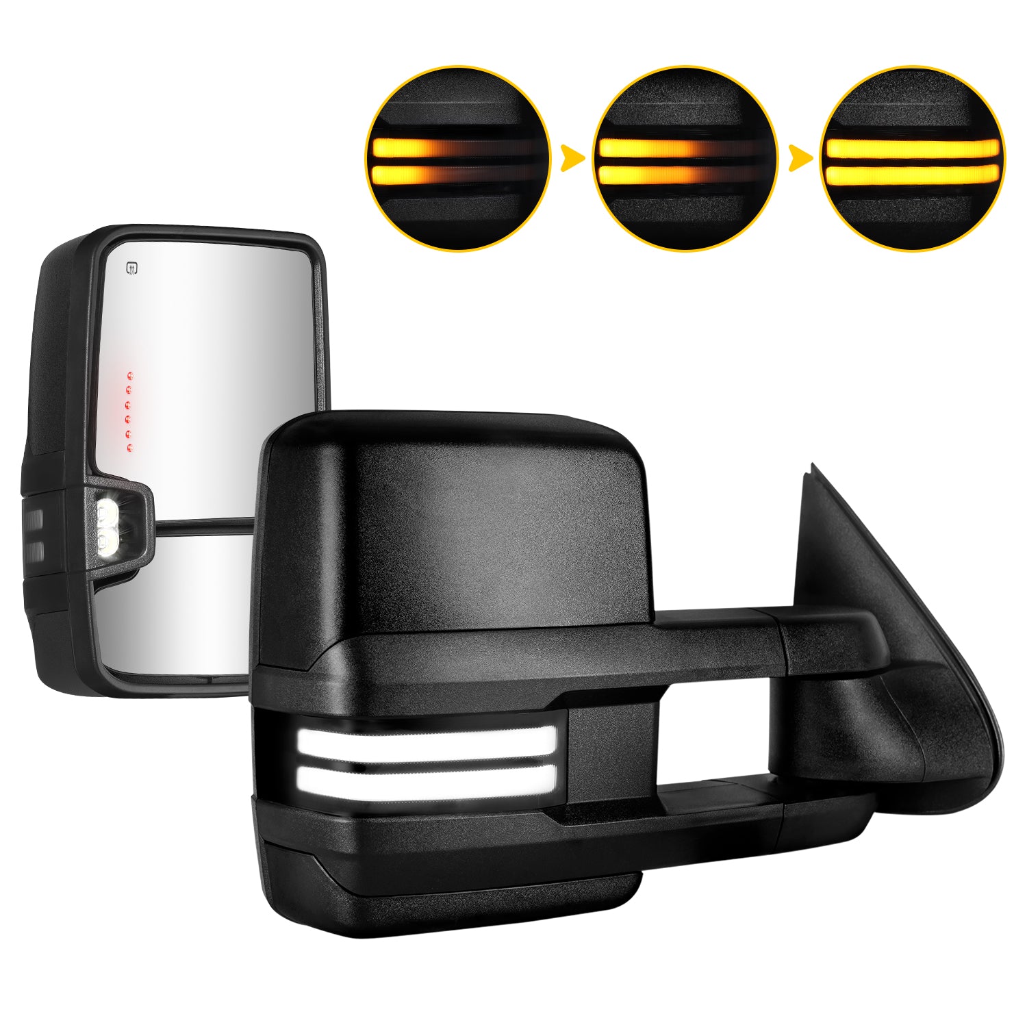 Sanooer Switchback Towing Mirrors For 1999-2002 Chevy Silverado GMC Sierra 