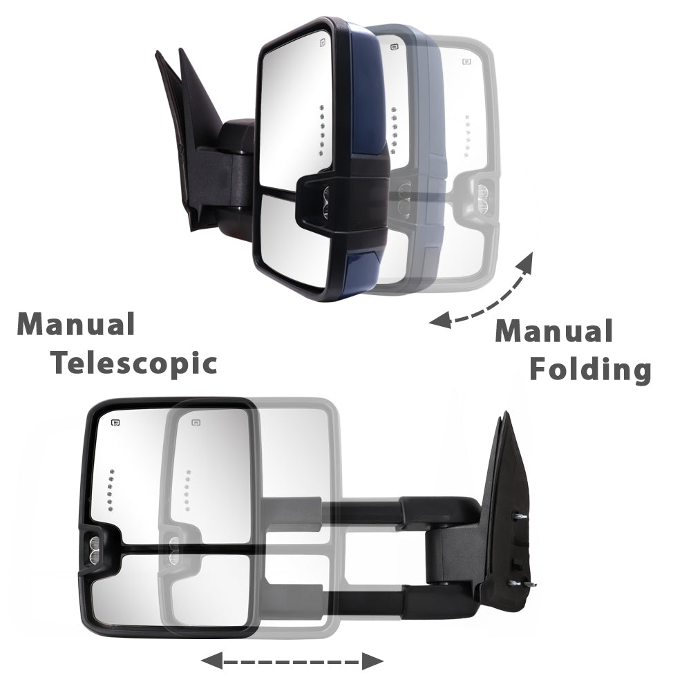 Sanooer-Towing-Mirror-2003-2007-Classic-Chevy-Silverado-GMC-Sierra-paint-blue-basic-manual telescopic & folding