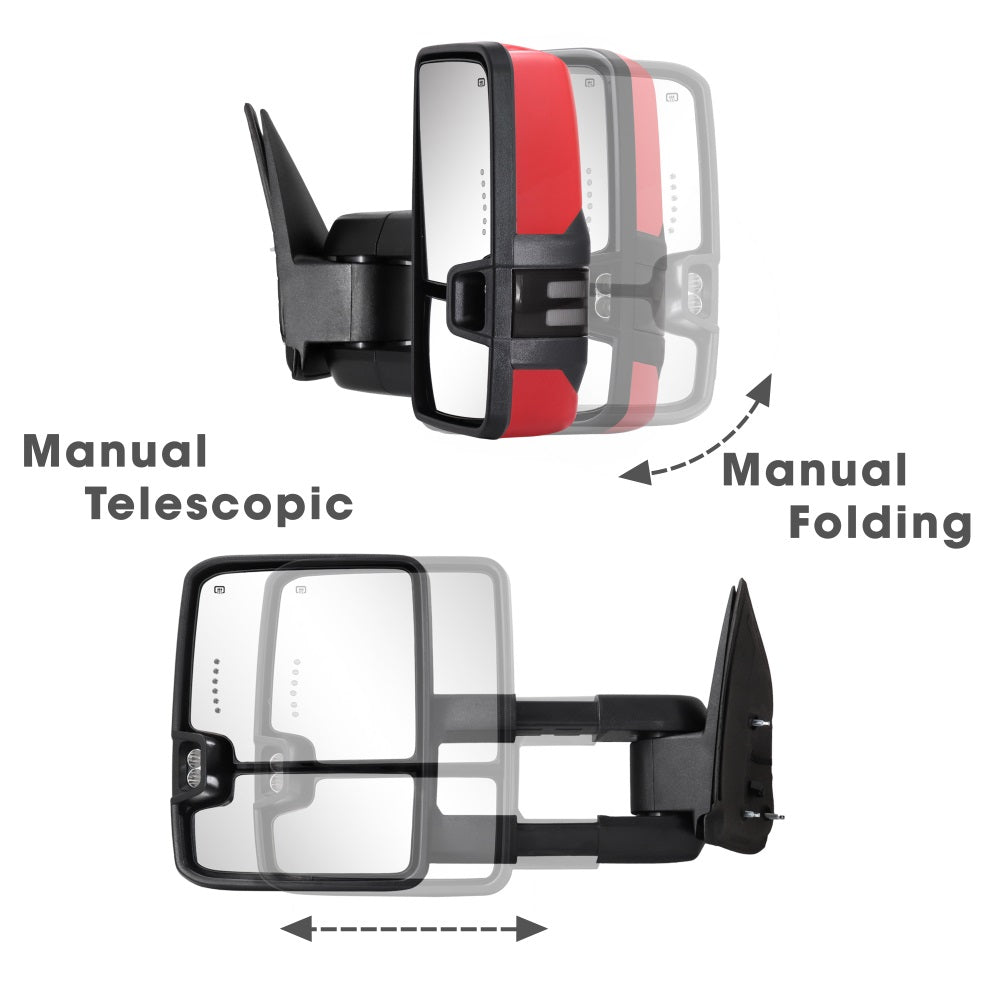 Sanooer-Towing-Mirror-2003-2007-Classic-Chevy-Silverado-GMC-Sierra-paint-red-switchback-manual-telescopic & folding