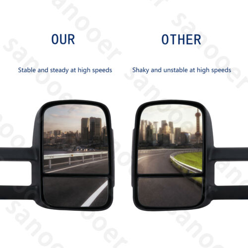 Sanooer Tow Mirrors Power Glass Smoked Indicator for 2015-2019 Mitsubishi Triton